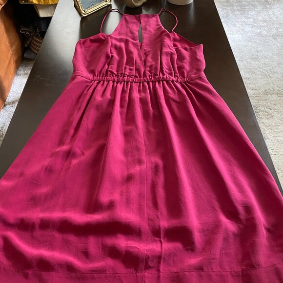 Madewell Silk Fuchsia Pink Strappy Mini Dress Size 8 - Picture 6 of 11